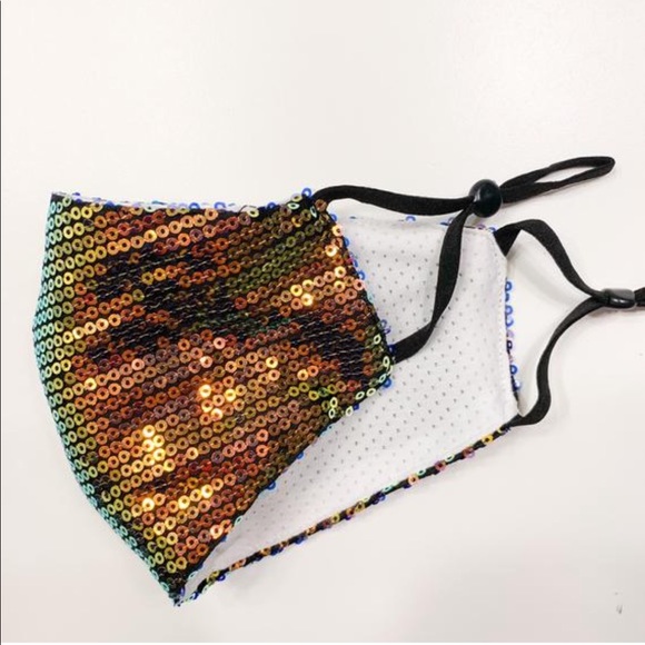 Sequin Face Mask Sparkly Face Mask Glitter Glamour - Picture 4 of 5